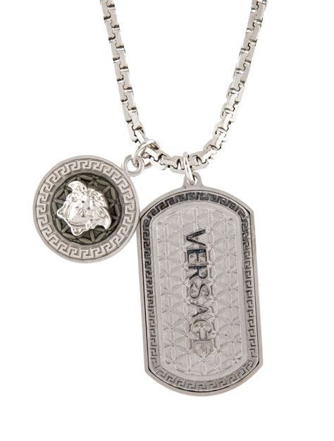 versace dog tag replica|Versace Men's Medusa Dog Tag Logo Pendant Necklace.